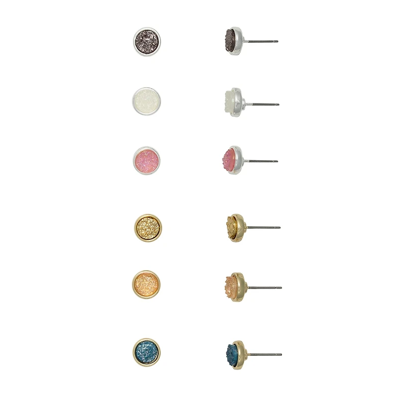 Mixit Womens Round Hypoallergenic 6 Pair Earring Set
