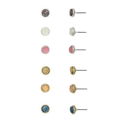 Mixit Womens Round Hypoallergenic 6 Pair Earring Set