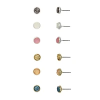 Mixit Womens Round Hypoallergenic 6 Pair Earring Set