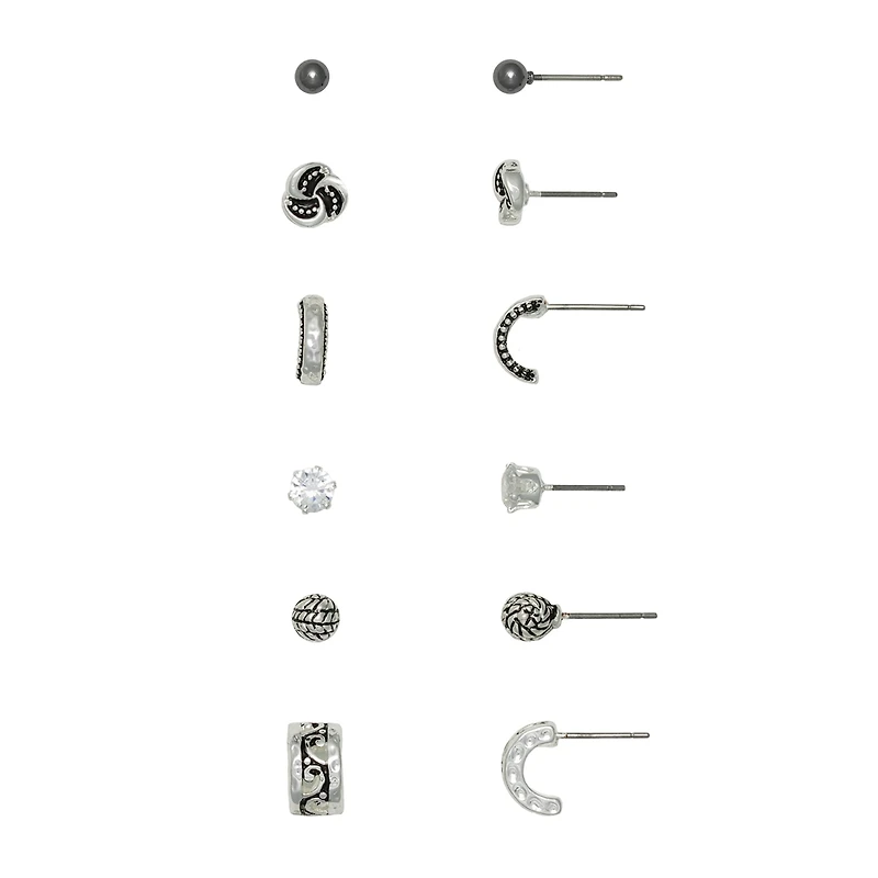 Mixit Womens Hypoallergenic 6 Pair Earring Set