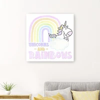 Lumaprints Pastel Rainbows V-Unicorns Giclee Canvas Art