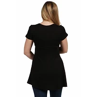 24/7 Comfort Apparel Cap Sleeve Soft Flare Hem Tunic Top