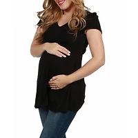 24/7 Comfort Apparel Cap Sleeve Soft Flare Hem Tunic Top