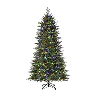 Glitzhome 7 Foot Pre-Lit Fir Christmas Tree