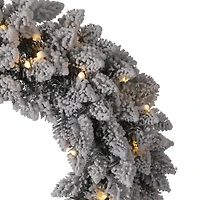 Glitzhome 24" Snow Flocked Indoor Christmas Wreath