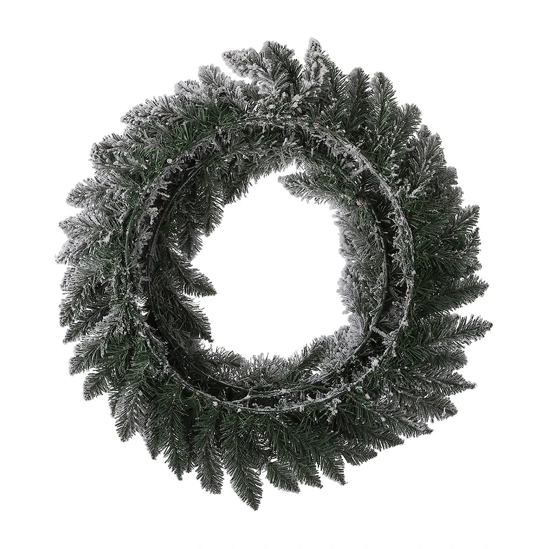 Glitzhome 24" Snow Flocked Indoor Christmas Wreath