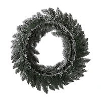 Glitzhome 24" Snow Flocked Indoor Christmas Wreath