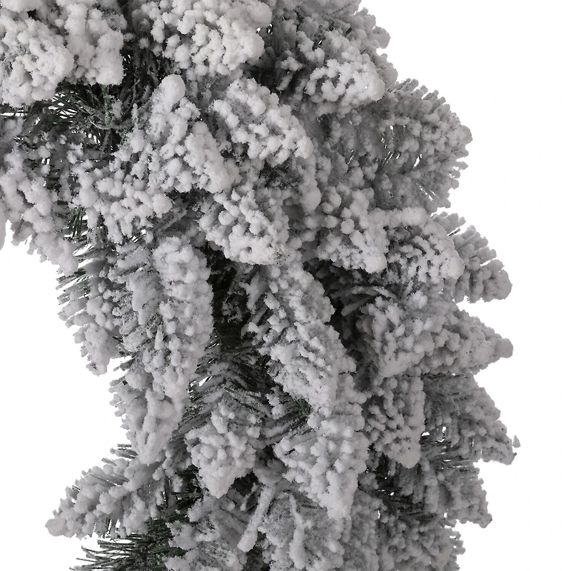Glitzhome 24" Snow Flocked Indoor Christmas Wreath