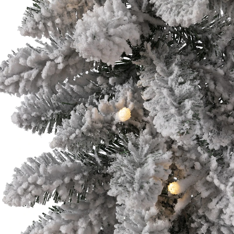 Glitzhome 9' Snow Flocked Pre-Lit Indoor Christmas Garland