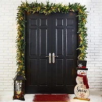 Glitzhome 2-Pack Pre-Lit Indoor Christmas Garland Set