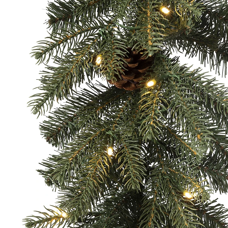 Glitzhome 2-Pack Pre-Lit Indoor Christmas Garland Set