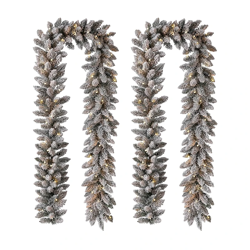 Glitzhome 2pk Pre-Lit Christmas Indoor Garland
