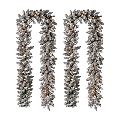 Glitzhome 2pk Pre-Lit Christmas Indoor Garland