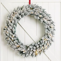 Glitzhome Oversized Snow Flocked Indoor Christmas Wreath