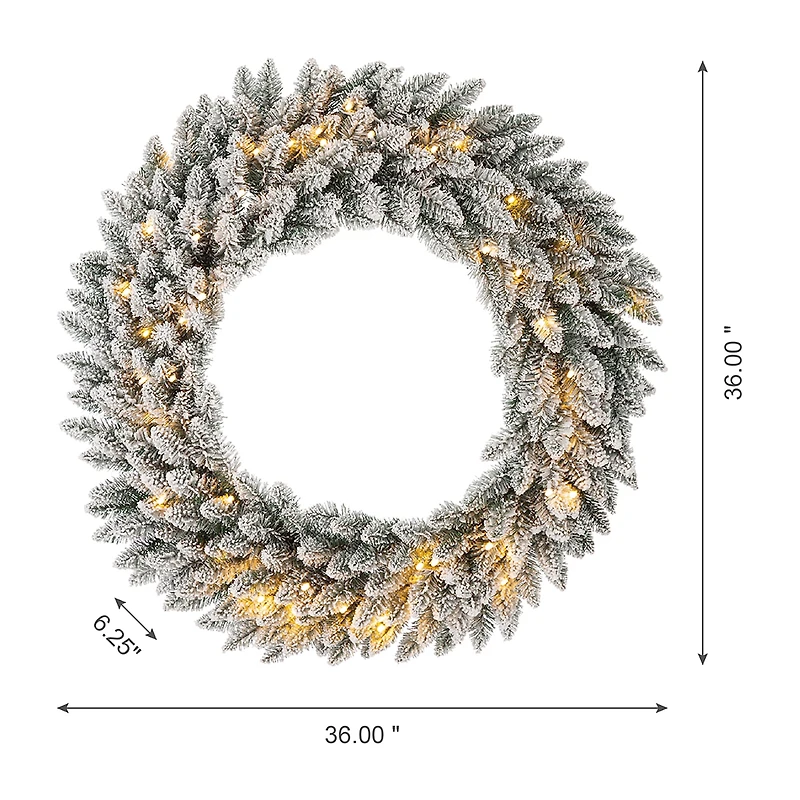 Glitzhome Oversized Snow Flocked Indoor Christmas Wreath