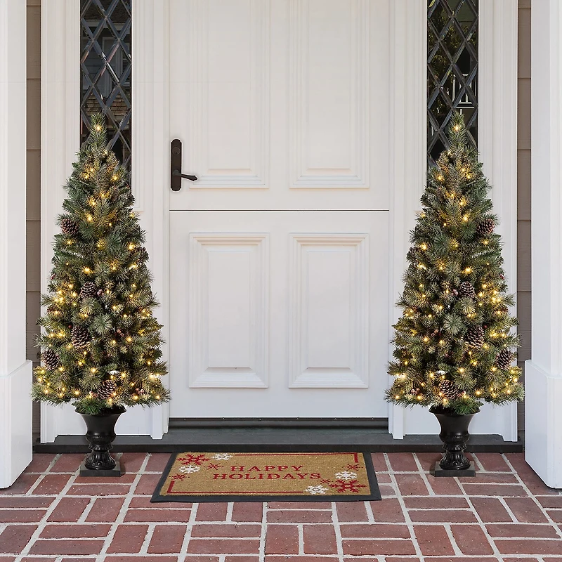 Glitzhome 5 Foot Pre-Lit Pine Christmas Tree