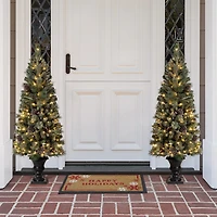 Glitzhome 5 Foot Pre-Lit Pine Christmas Tree