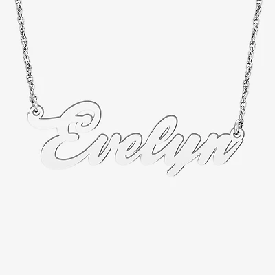 Womens Sterling Silver 18 Inch Name Necklace