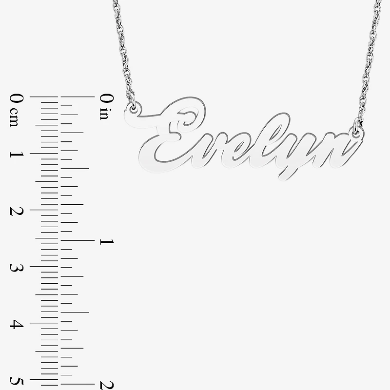 Womens Sterling Silver 18 Inch Name Necklace
