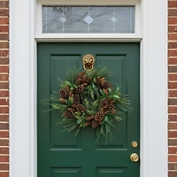 Green Foilage with Mixed Pinecones Artificial Christmas Wreath - 24-Inch  Unlit