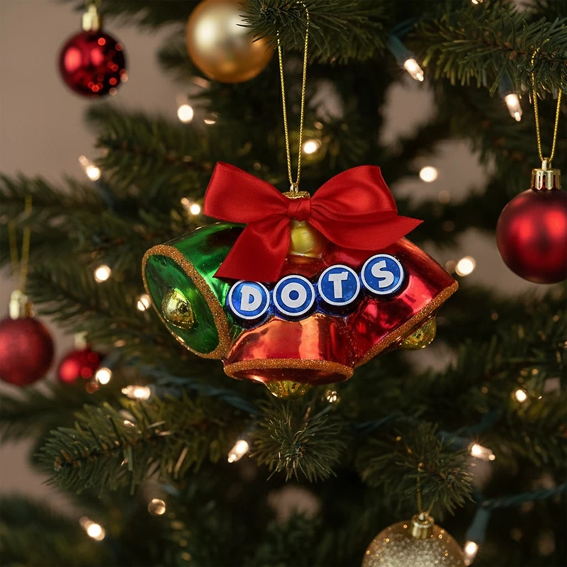 3'' Green and Red Candy Lane Tootsie Roll Dots Gumdrop Candies Glass Christmas Ornament