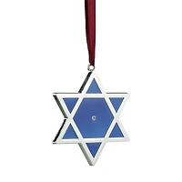 3'' Silver and Blue Shiny Star of David European Crystal Hanukkah Ornament