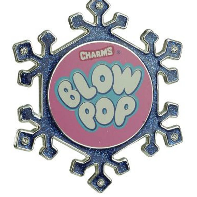 3.25'' Blue and Pink Candy Logo Snowflake Christmas Ornament