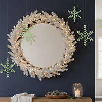 8.75'' Green and Clear Glittered Snowflake Christmas Ornament