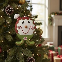 9'' Red and Green Glittered Shatterproof Gingerbread Boy Christmas Ornament
