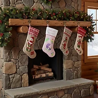 18.5'' Pink and White ''Baby's First Christmas'' Embroidered Stocking