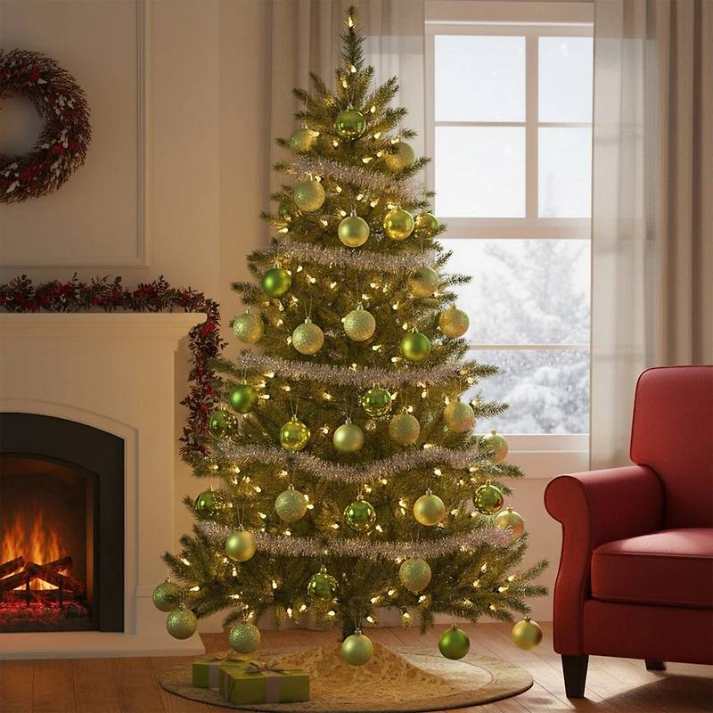 Northlight Green 4-Finish Ball 32-pc. Christmas Ornament