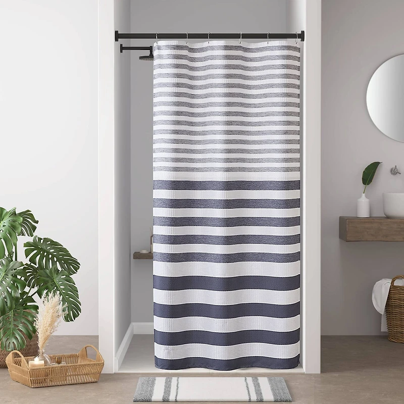 Madison Park Ariana Ombre Waffle Shower Curtain