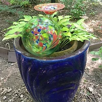 Net Health Shops Green Artistic Gazing Ball - 10 Inch Glass Yard Art