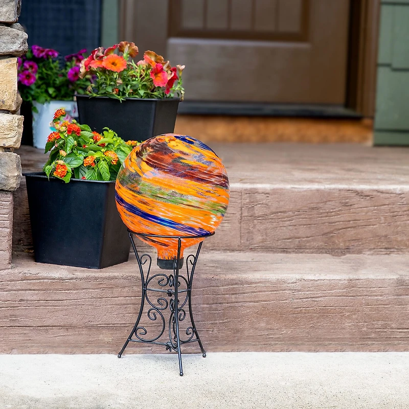 Net Health Shops Sunset Sky Glass Gazing Globe - 10 Inch Yard Art