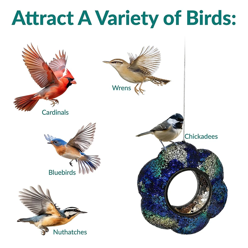 Net Health Shops Indigo Flower Fly-Through Bird Feeder