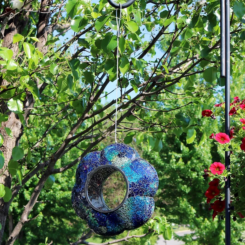 Net Health Shops Indigo Flower Fly-Through Bird Feeder