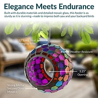 Net Health Shops Round Mosaic Glass Bird Feeder