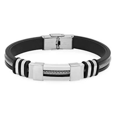 Steeltime Mens Stainless Steel Semisolid Hypoallergenic Link Bracelet