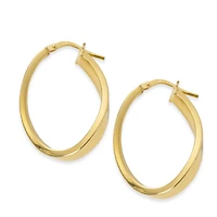 Made in Italy Womens 24K Gold Over Silver Sterling Silver 28mm Hoop Earrings
