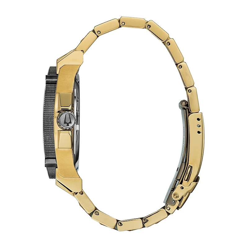 Bulova Precisionist Mens Gold Tone Stainless Steel Bracelet Watch 98d156