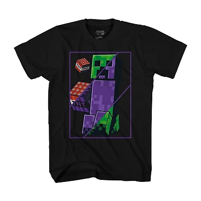 Little & Big Kid Boys Crew Neck Short Sleeve Regular Fit Minecraft Graphic T-Shirt