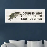 Lumaprints Less Talk More Fishing Panel V-Together Giclee Canvas Art