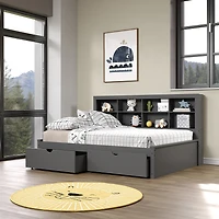 Bookcase Full Daybed with Dual Underbed Drawers