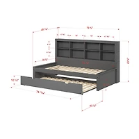 Bookcase Twin Daybed with Trundle