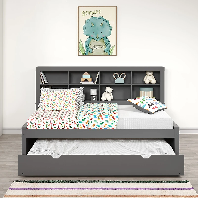 Bookcase Twin Daybed with Trundle