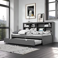 Bookcase Twin Daybed with Trundle