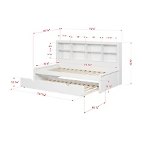 Bookcase Twin Daybed with Twin Trundle
