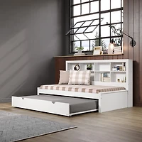 Bookcase Twin Daybed with Twin Trundle