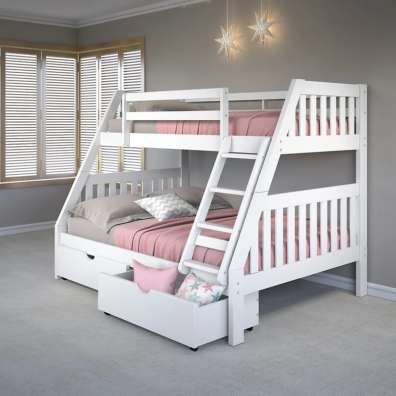 Austin Mission Twin over Full Bunk Bed with Dual Underbed Drawers