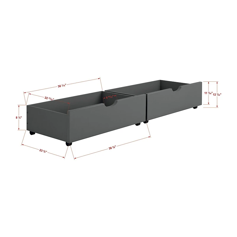 Austin Mission Twin over Twin Bunk Bed with Dual Underbed Drawers